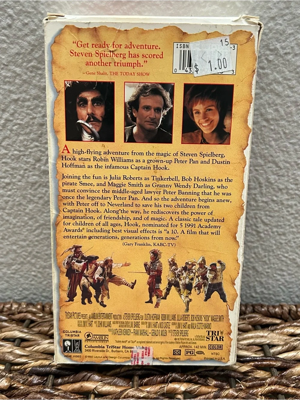 Hook Columbia VHS 1992 Robin Williams Julia Roberts Dustin Hoffman